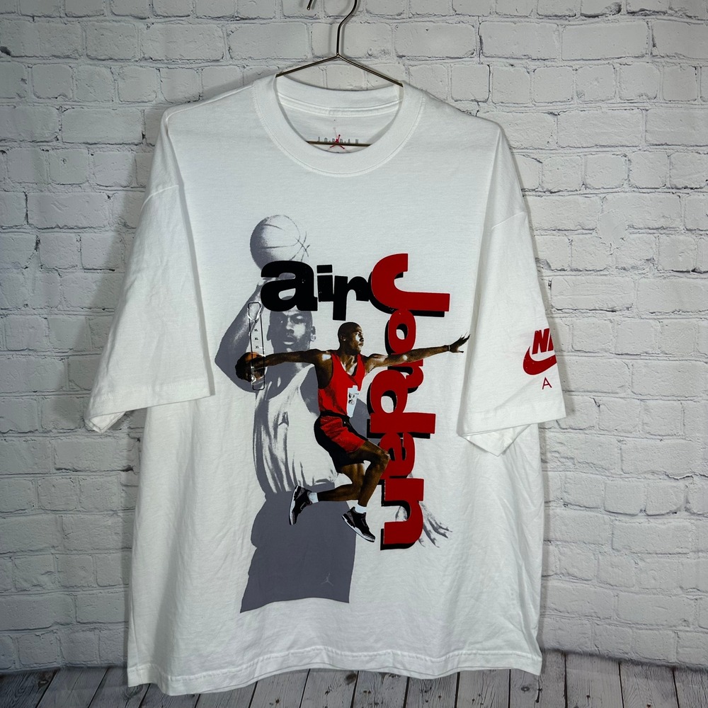 NEW Jordan Brand Michael Jordan Graphic T-Shirt White Red XL 439647-12J